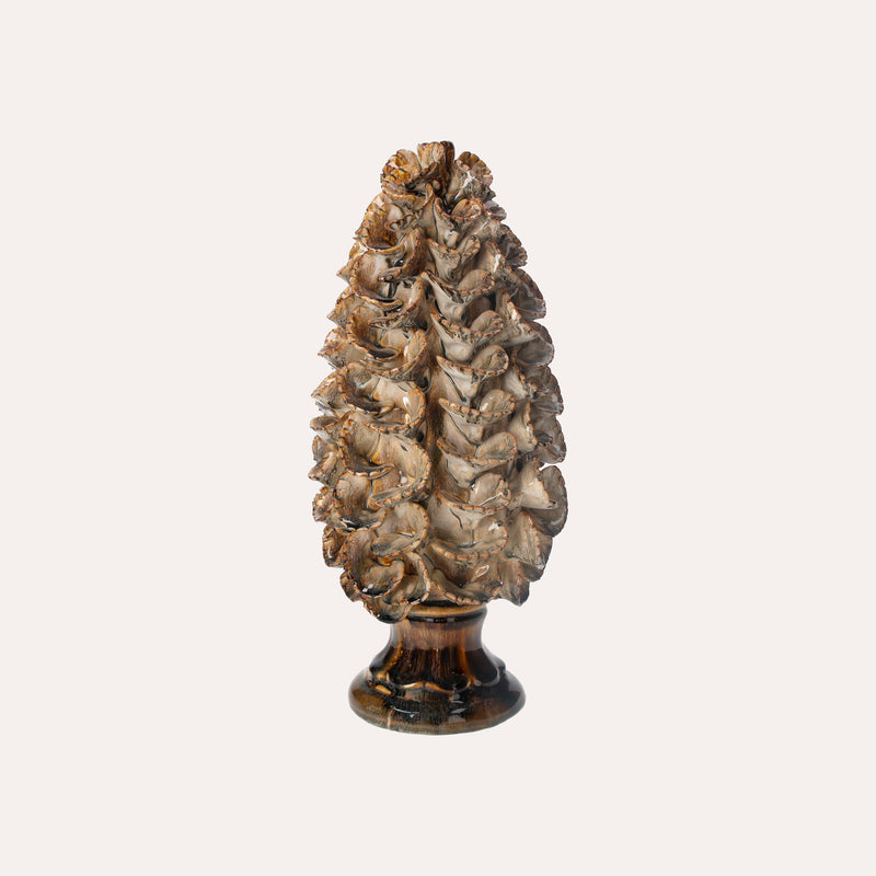 Pigna Decorativa Soprammobile in Ceramica Marrone Lucido