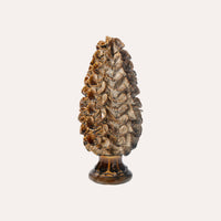Pigna Decorativa Soprammobile in Ceramica Marrone Lucido