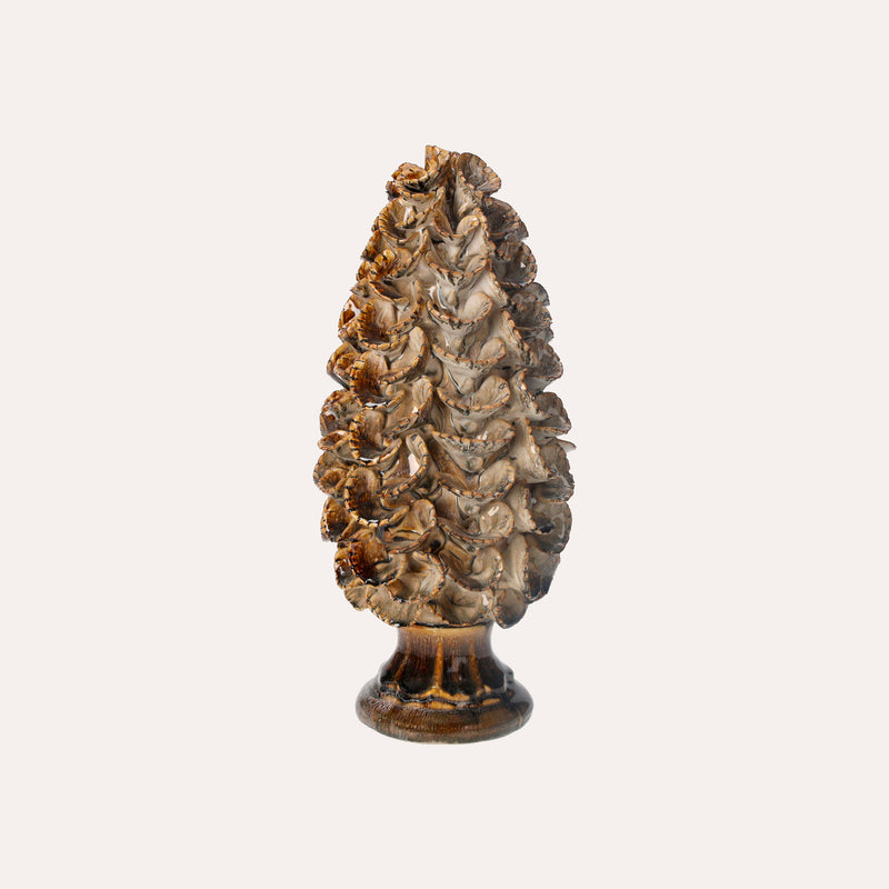Pigna Decorativa Soprammobile in Ceramica Marrone Lucido
