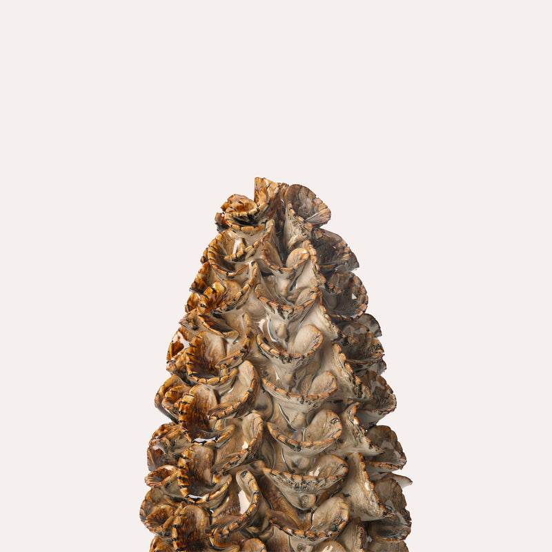 Pigna Decorativa Soprammobile in Ceramica Marrone Lucido