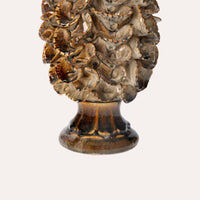 Pigna Decorativa Soprammobile in Ceramica Marrone Lucido