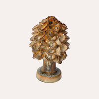 Pigna Decorativa Soprammobile in Ceramica Marrone Lucido h. 18 cm