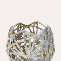 Portacandele Decorativo in Ceramica Azzurro Tenue