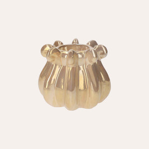 Portacandele Tentacoli in Ceramica Beige Lucido Ø15xH12 cm – Design Modern