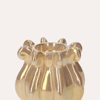 Portacandele Decorativo in Ceramica Color Beige