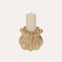 Portacandele Decorativo in Ceramica Color Beige