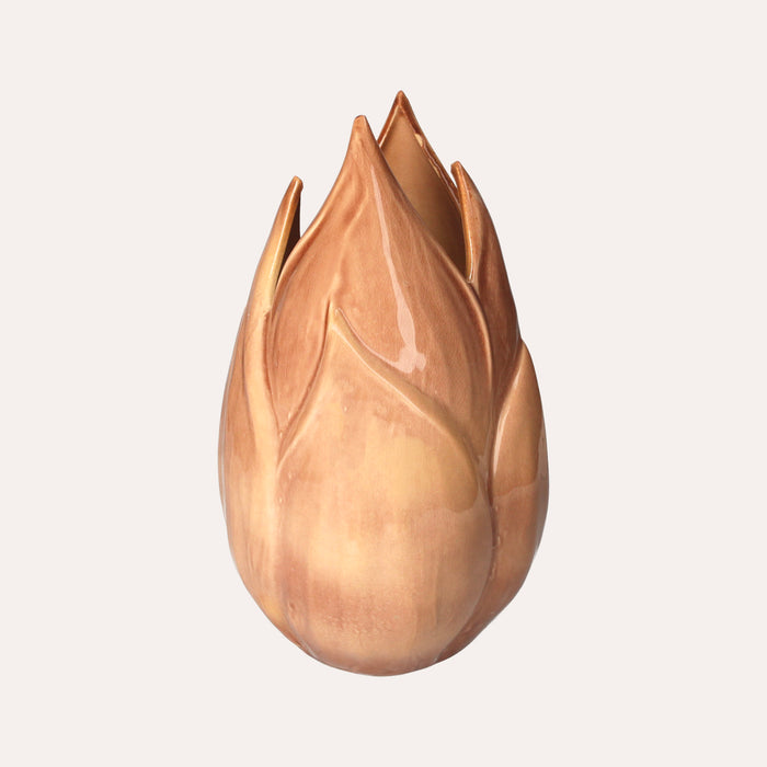 Sofisticato Vaso Rosa Antico con Dettagli Floreali in Ceramica