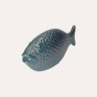 Pesce Decorativo Blu Cobalto in Ceramica