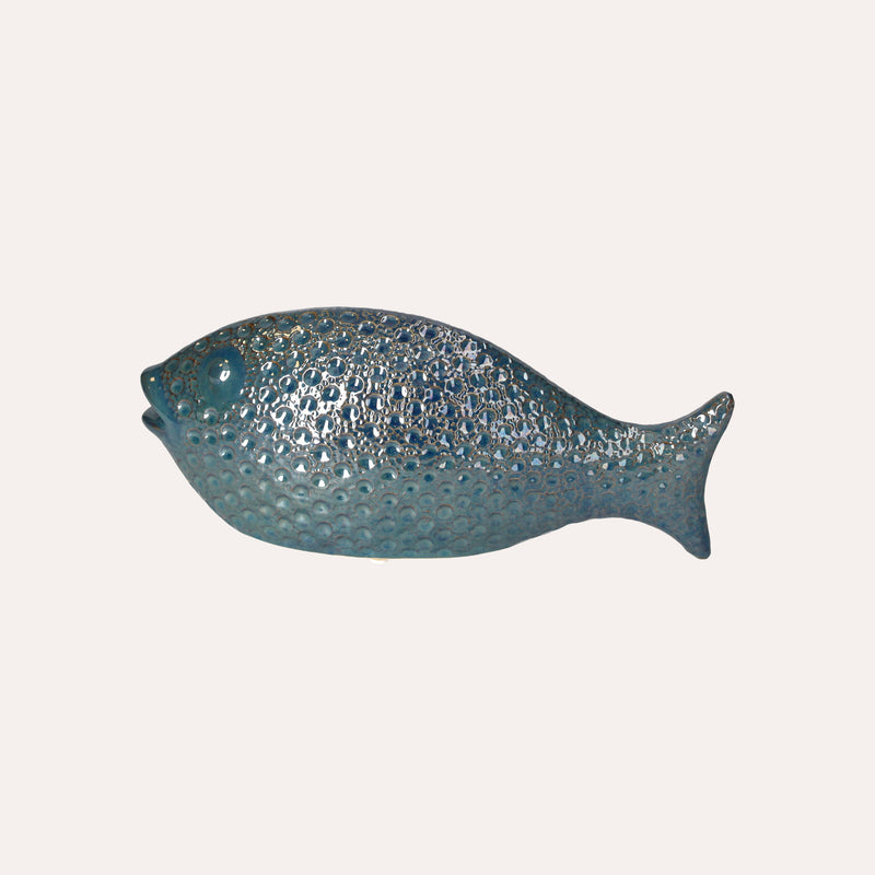Pesce Decorativo Blu Cobalto in Ceramica