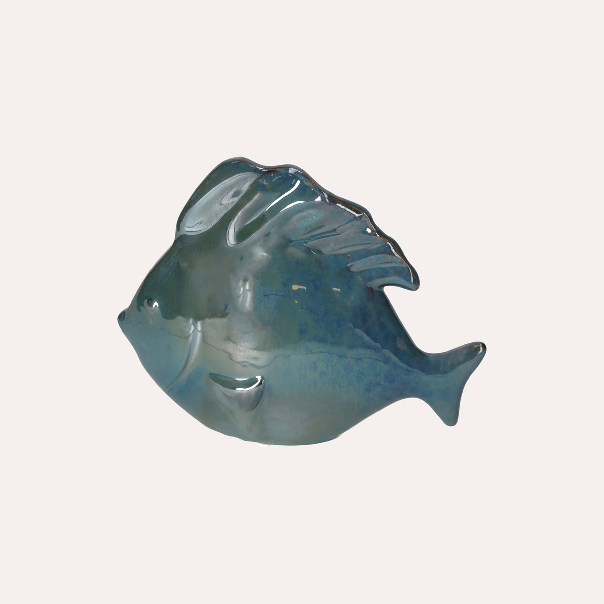 Pesce Decorativo Blu Cobalto in Ceramica