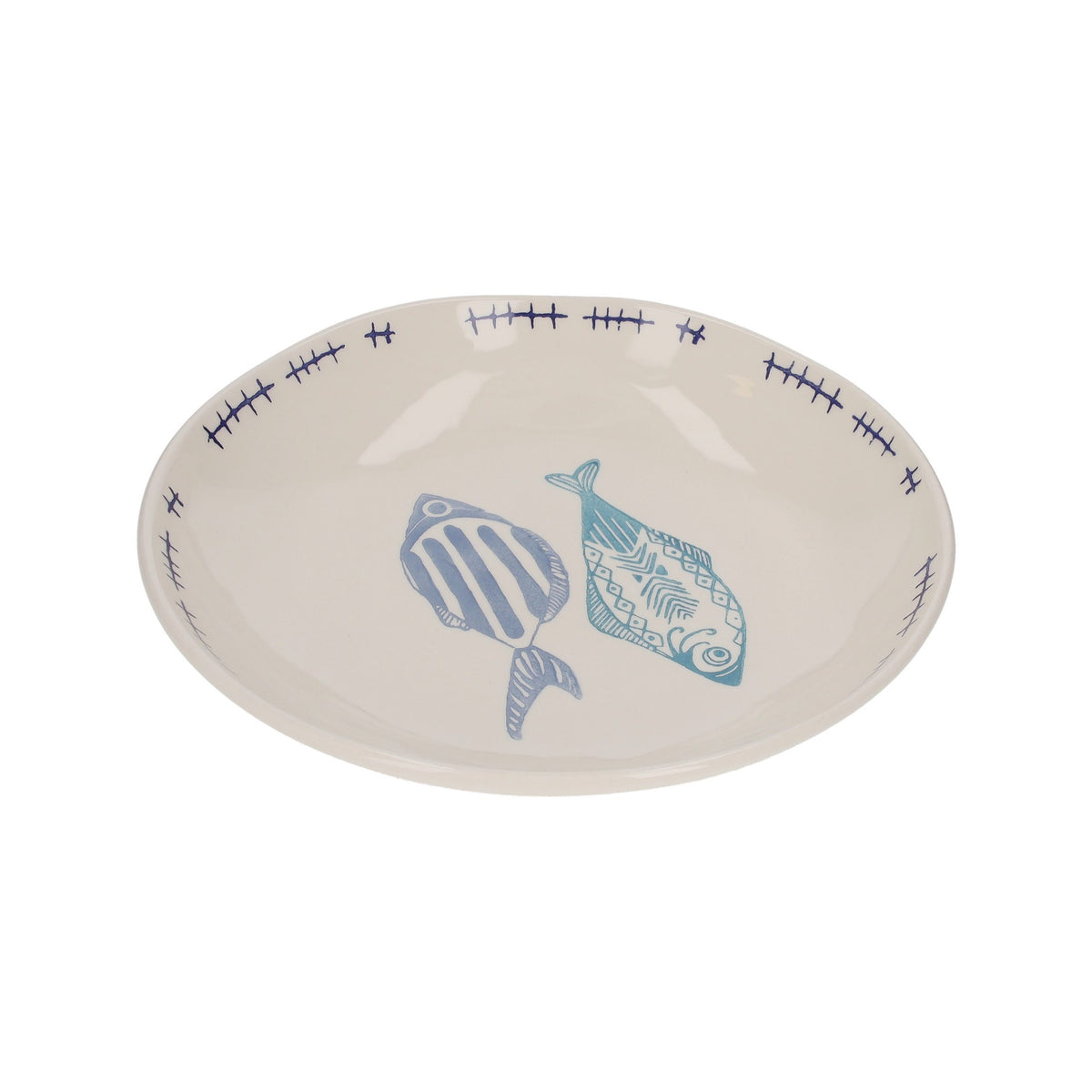 Insalatiera in Ceramica con Decorazioni di Pesci