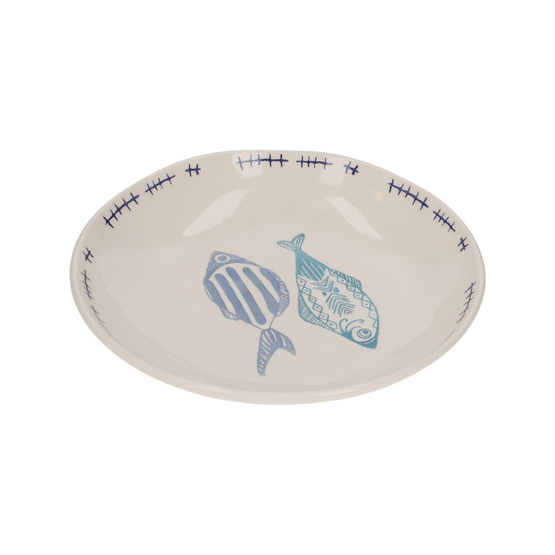 Insalatiera in Ceramica con Decorazioni di Pesci
