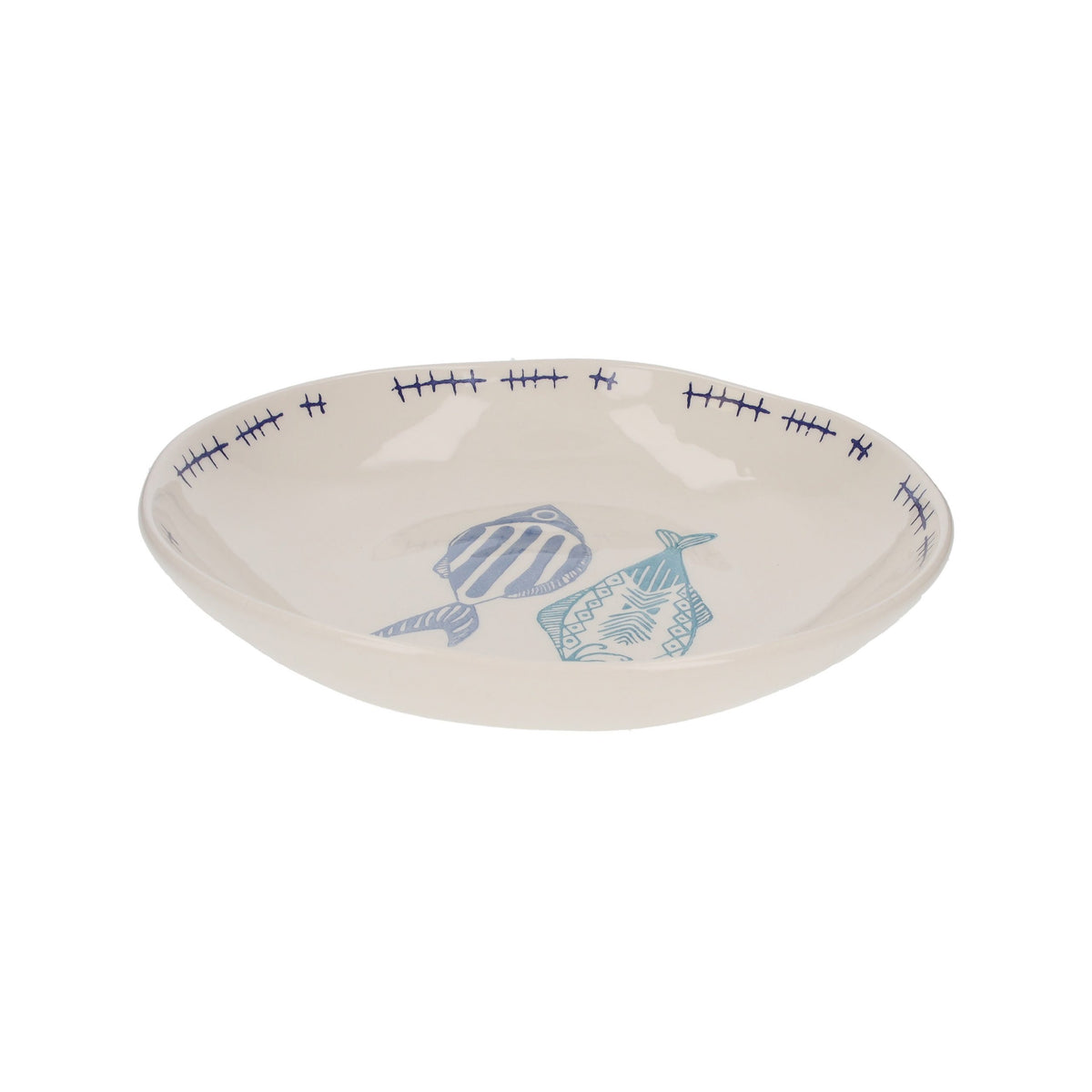 Insalatiera in Ceramica con Decorazioni di Pesci