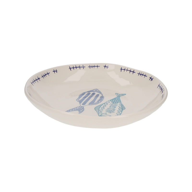 Insalatiera in Ceramica con Decorazioni di Pesci