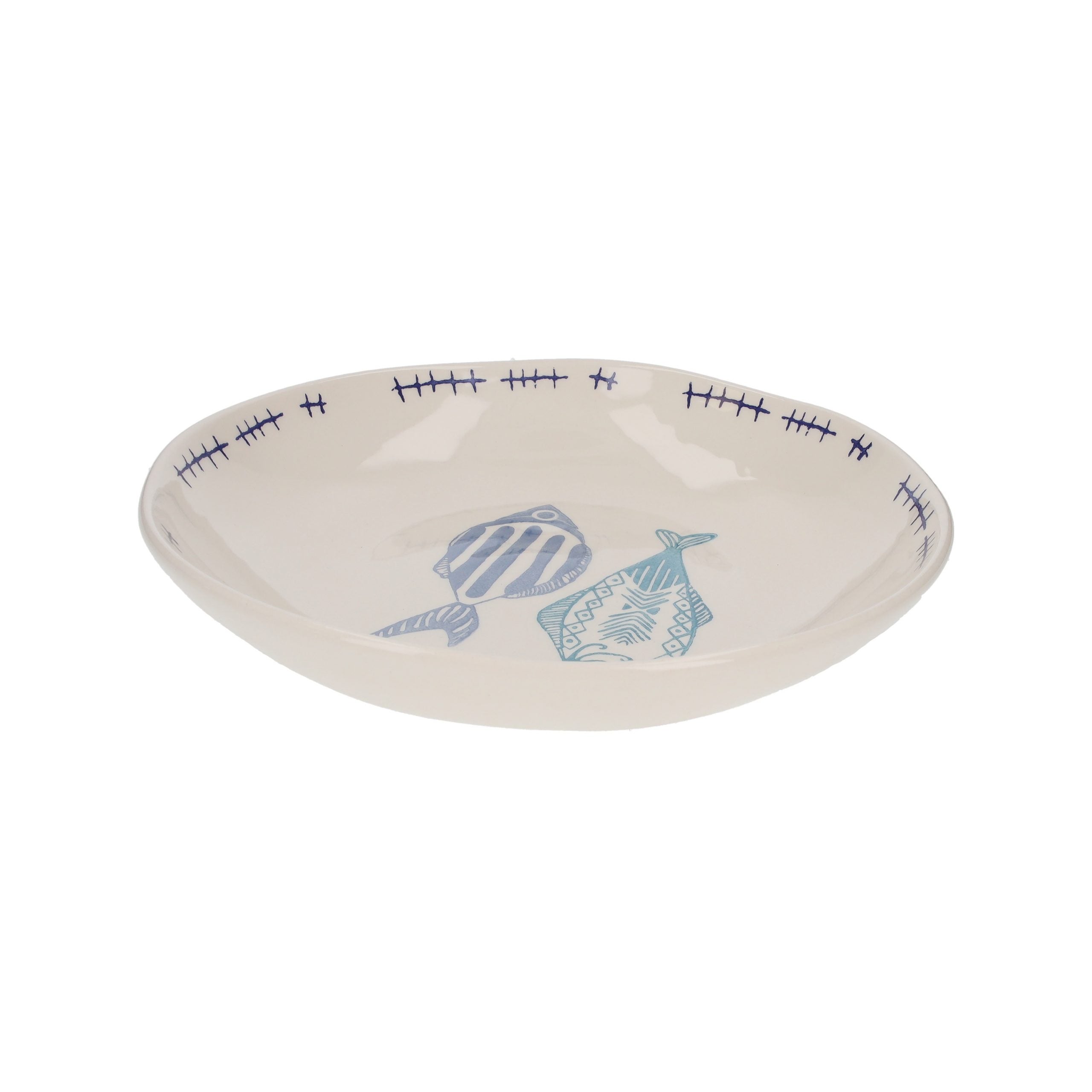 Insalatiera in Ceramica con Decorazioni di Pesci