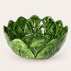 Mittlere Kohlsalatschüssel aus smaragdgrüner Keramik Ø.21xH.9cm