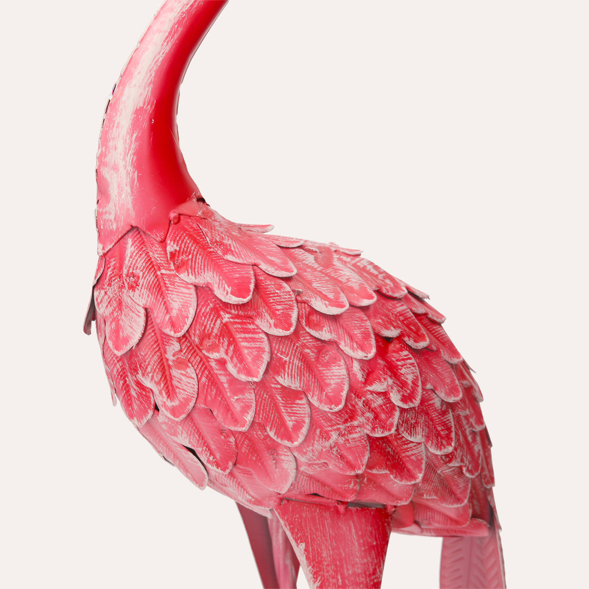 Coppia di Fenicotteri Decorativi in Ferro Rosa per Giardini