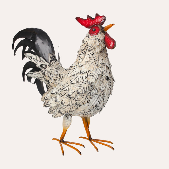 Gallo Decorativo in Ferro Bicolore – H45 x L50 x P20 cm