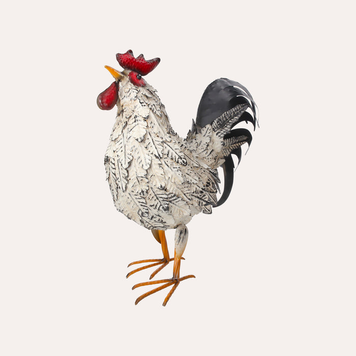 Gallo Decorativo in Ferro Bicolore – H45 x L50 x P20 cm
