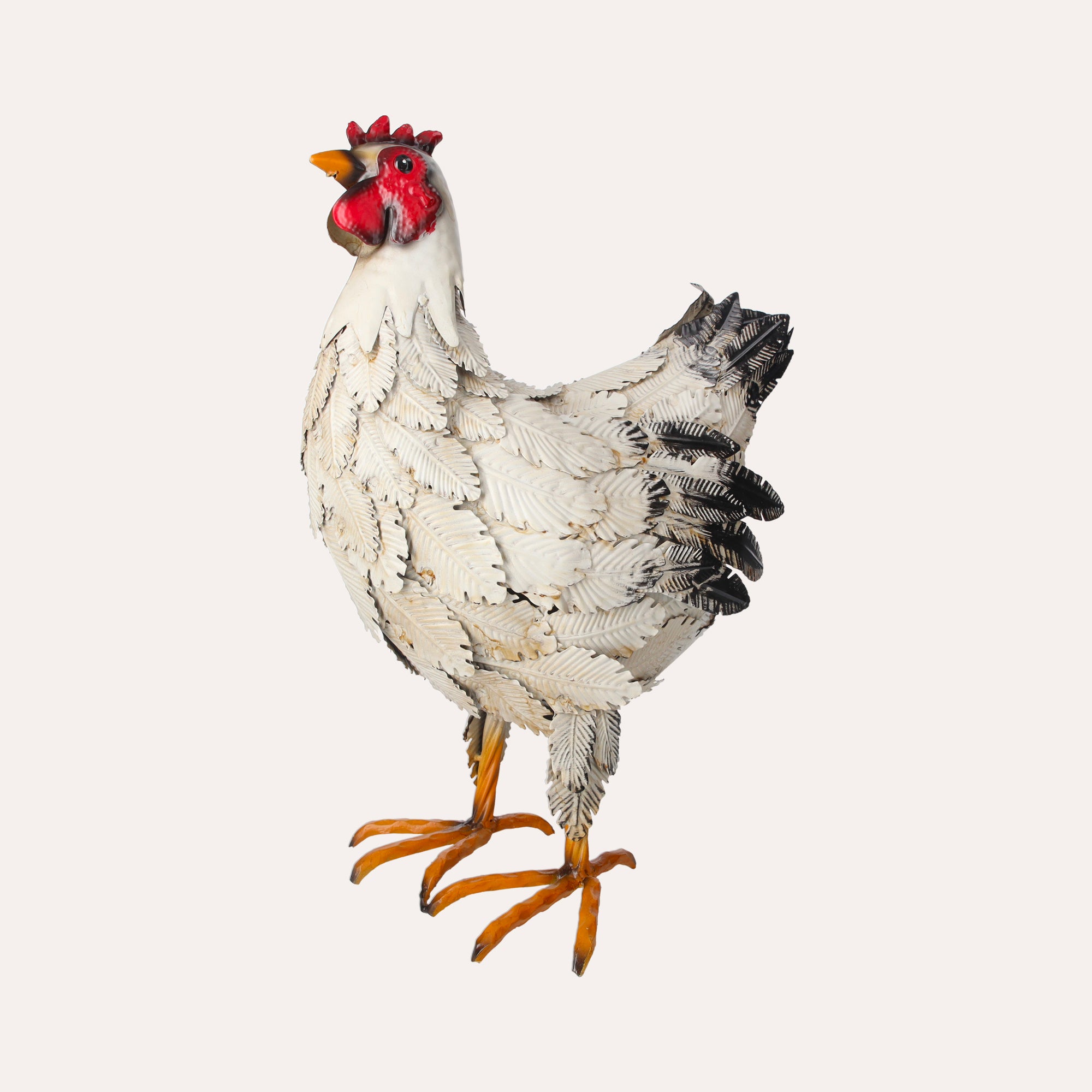 Gallina Decorativa in Ferro Bicolore