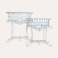 Coppia Fioriere in Ferro Stile Old – Set 2 Pezzi (70x37x75 cm)