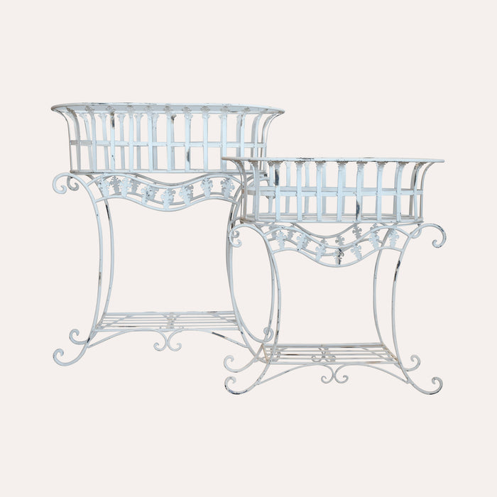 Coppia Fioriere in Ferro Stile Old – Set 2 Pezzi (70x37x75 cm)