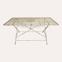 Set Tavolo da Giardino Rettangolare con 6 Sedie Bianco Anticato – Arredo da Esterno Elegante