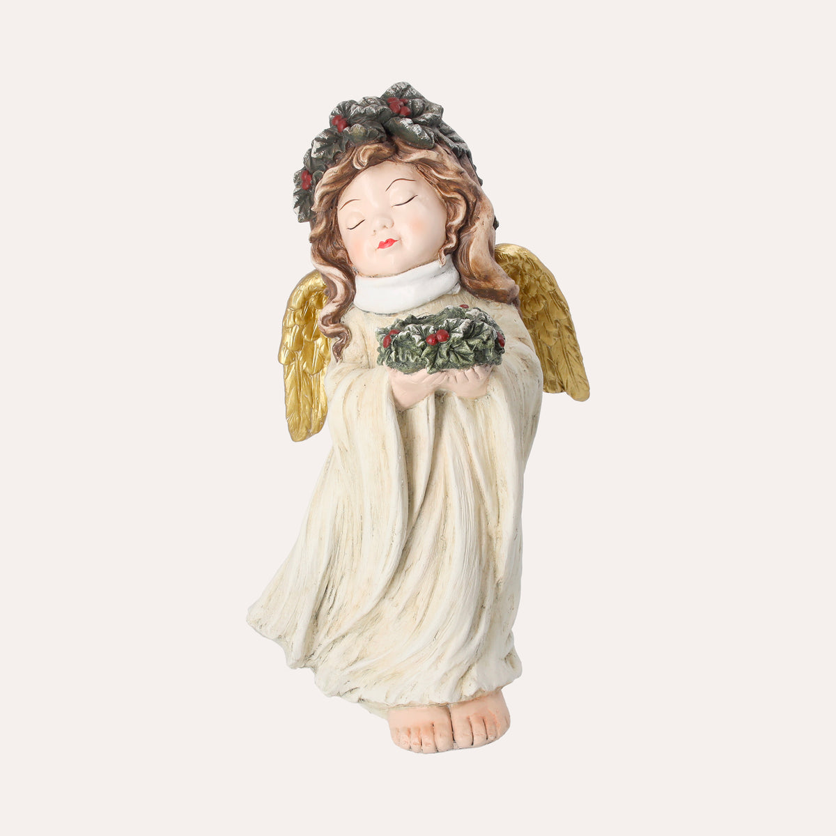 Angelo Portacandele in Resina – Decorazione Natalizia per Interni ed Esterni