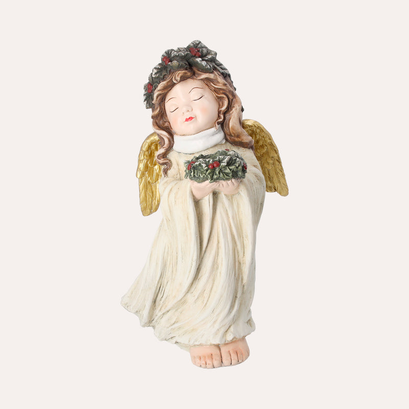 Angelo Portacandele in Resina – Decorazione Natalizia per Interni ed Esterni