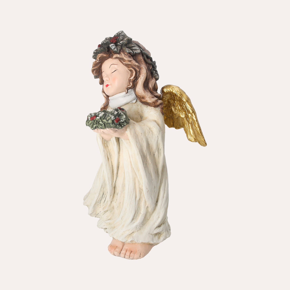 Angelo Portacandele in Resina – Decorazione Natalizia per Interni ed Esterni