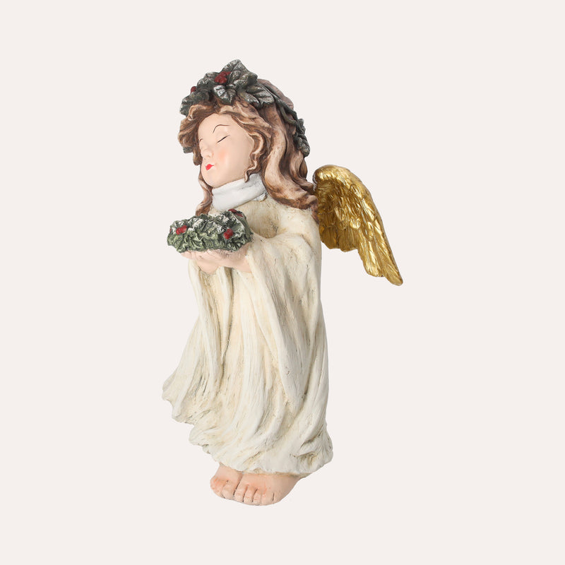 Angelo Portacandele in Resina – Decorazione Natalizia per Interni ed Esterni