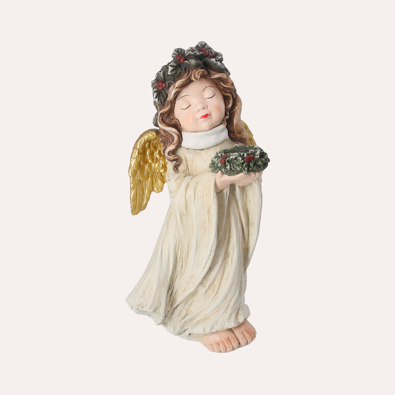 Angelo Portacandele in Resina – Decorazione Natalizia per Interni ed Esterni