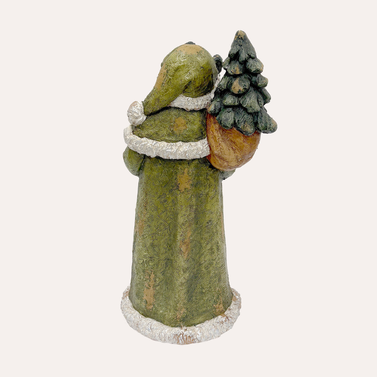 Babbo Natale con Sacco Doni Dorato in Resina – Figurina Natalizia di Lusso