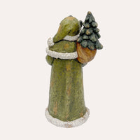 Babbo Natale con Sacco Doni Dorato in Resina – Figurina Natalizia di Lusso