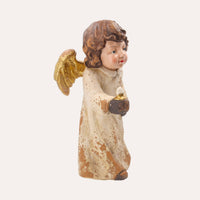 Angelo Natalizio con Portacandele, decorazione natalizia per Interno ed esterno