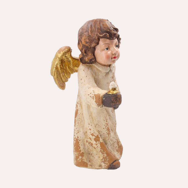 Angelo Natalizio con Portacandele, decorazione natalizia per Interno ed esterno