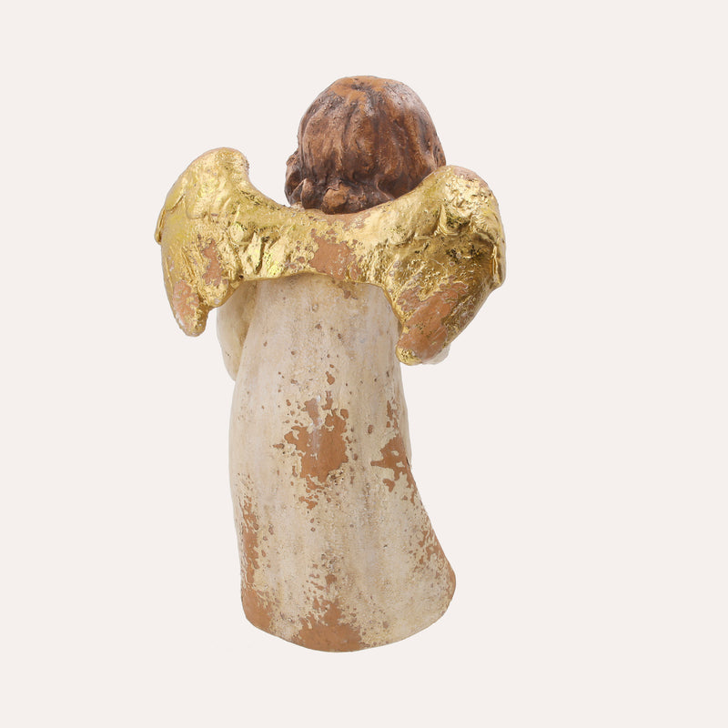 Angelo Natalizio con Portacandele, decorazione natalizia per Interno ed esterno