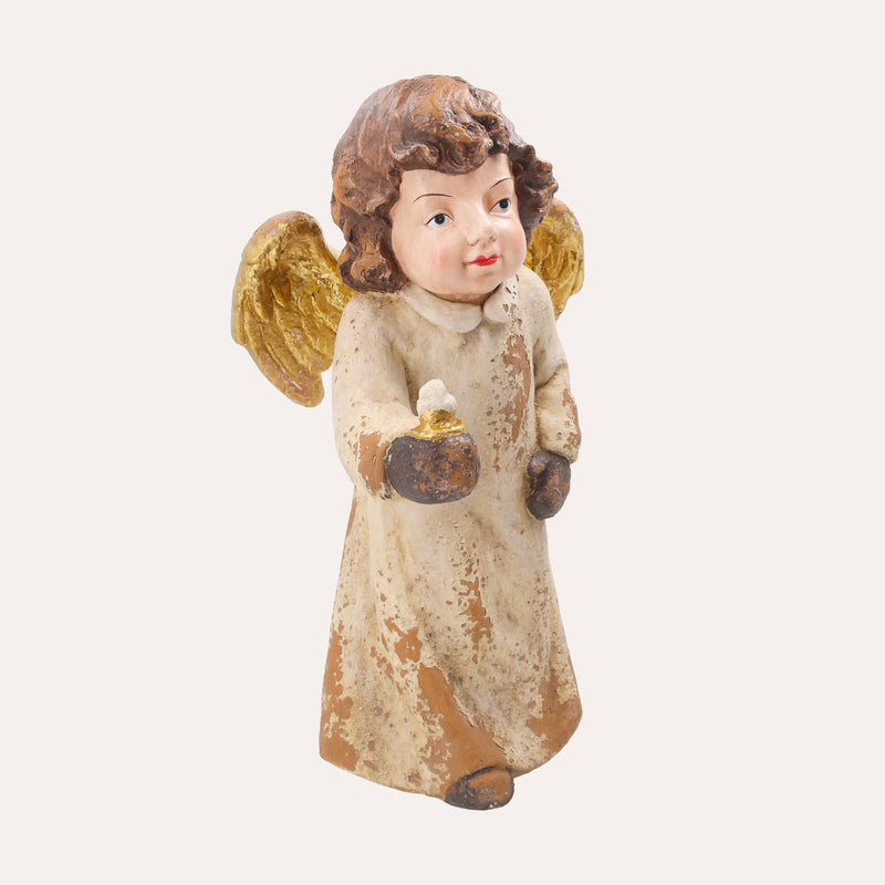 Angelo Natalizio con Portacandele, decorazione natalizia per Interno ed esterno