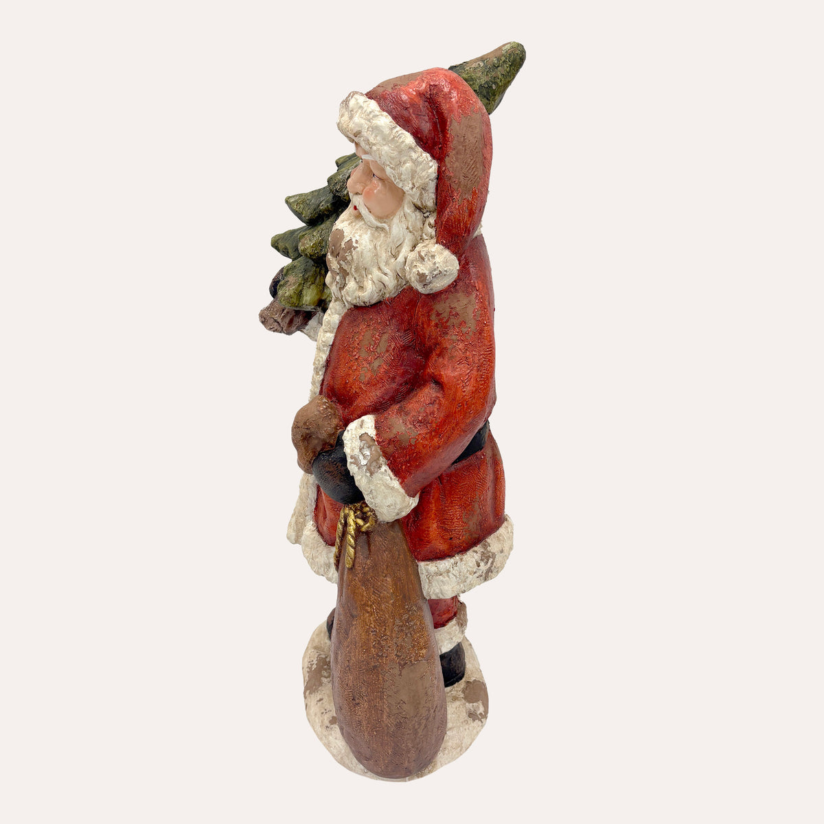 Babbo Natale con Sacco in Resina – Decorazione Natalizia Classica