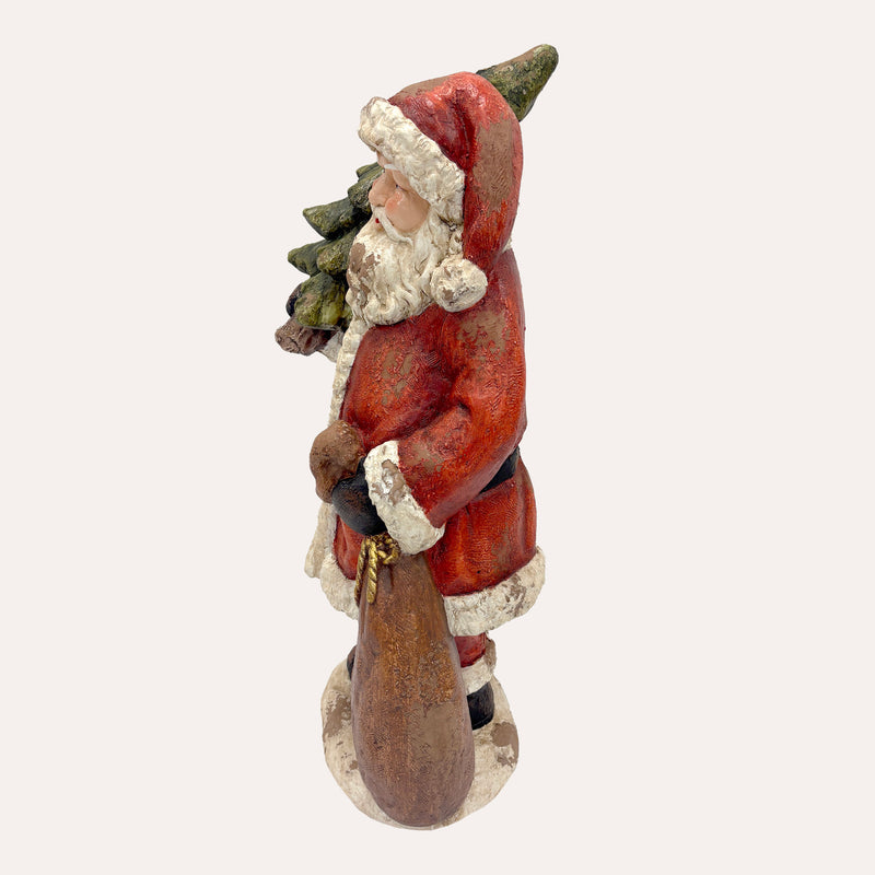 Babbo Natale con Sacco in Resina – Decorazione Natalizia Classica