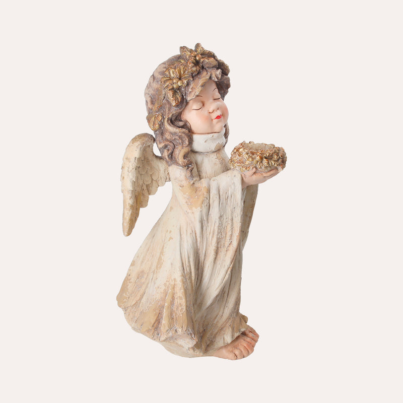 Fanciulla con portacandela in Resina – Figurina Natalizia