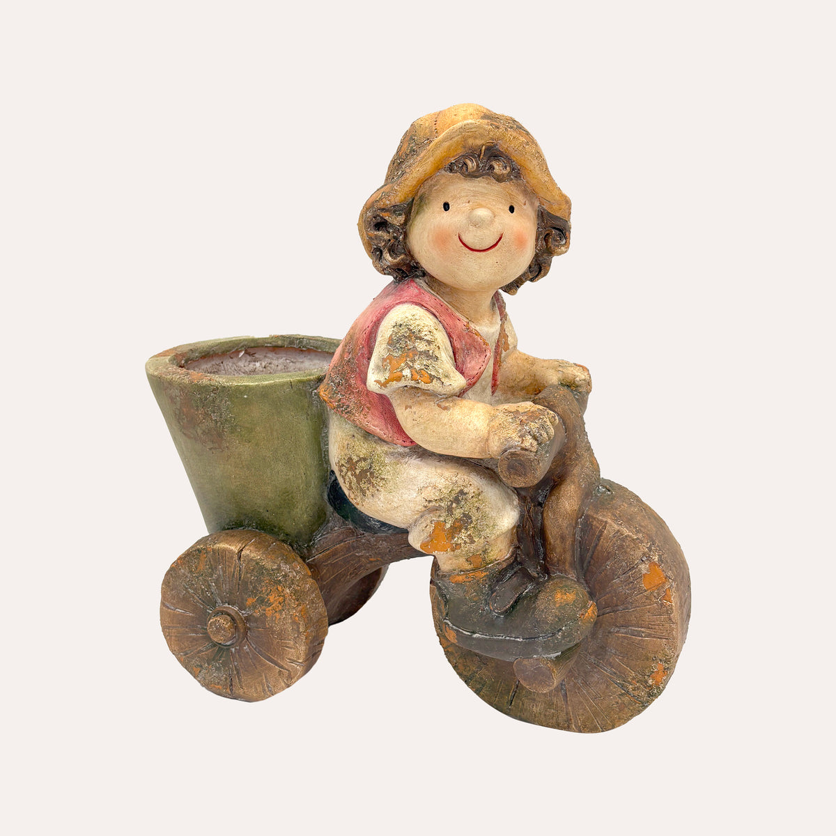 Bimbo con Bici in Resina – Decorazione Natalizia