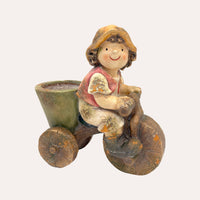 Bimbo con Bici in Resina – Decorazione Natalizia