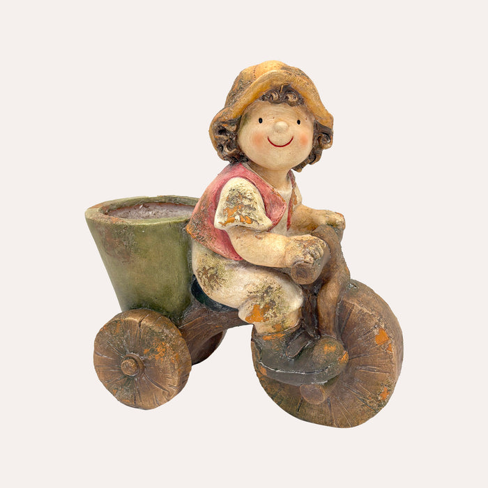 Bimbo con Bici in Resina – Decorazione Natalizia