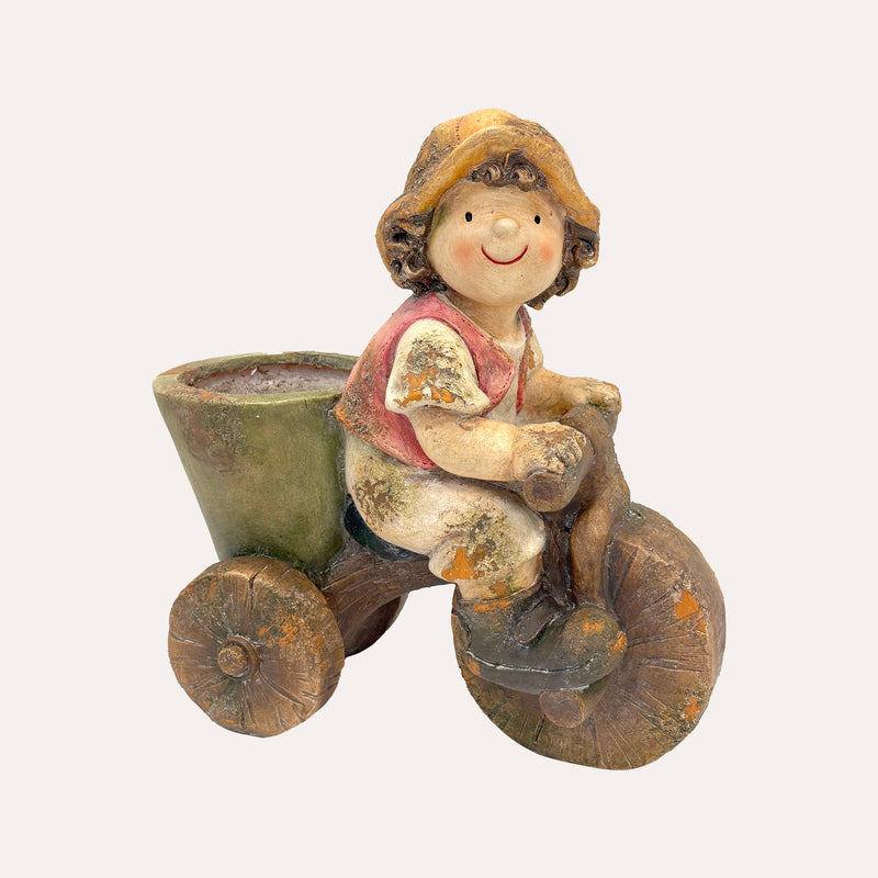 Bimbo con Bici in Resina – Decorazione Natalizia