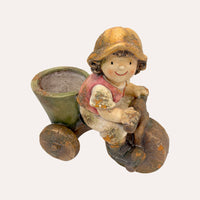 Bimbo con Bici in Resina – Decorazione Natalizia