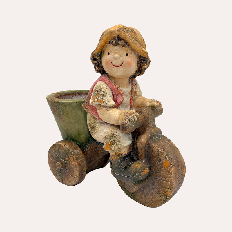 Bimbo con Bici in Resina – Decorazione Natalizia