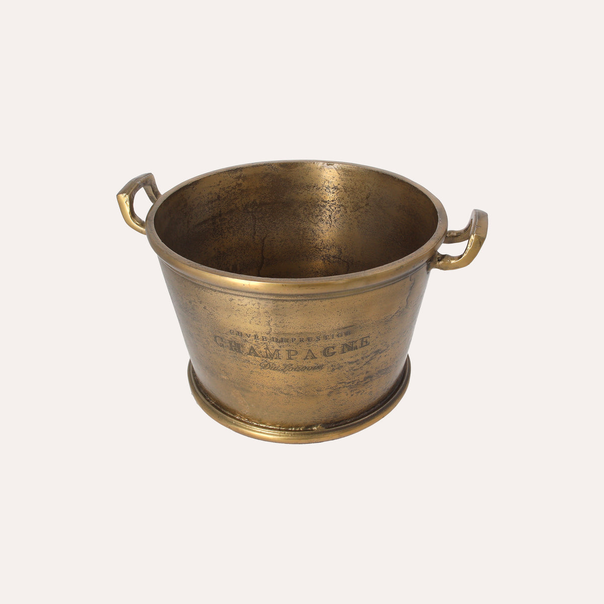 Secchiello Tondo in Metallo Dorato – Portabottiglie Decorativo H 20 x D 38 cm