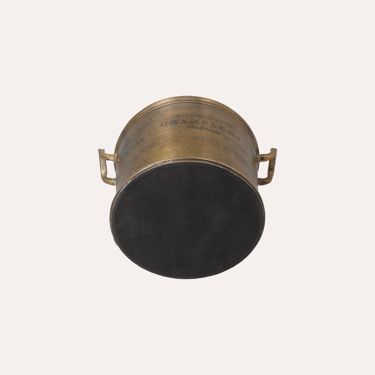 Secchiello Tondo in Metallo Dorato – Portabottiglie Decorativo H 20 x D 38 cm