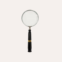 Lente d’ingrandimento con manico nero e fregio oro, 25 x 10 cm – Soprammobile decorativo